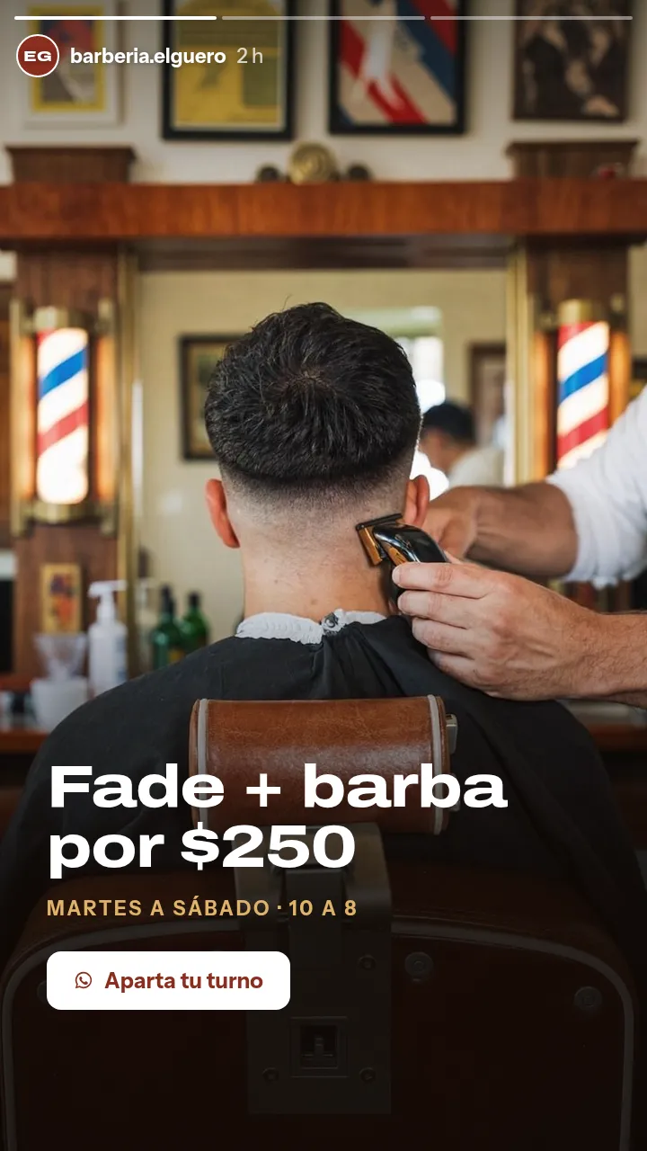 Después: Historia terminada para barbería
